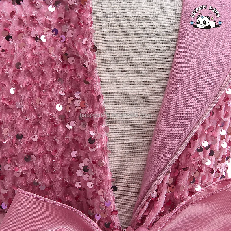 LEZONKIDS - Vestido de Bolinha de Verão de Alta Qualidade Personalizável para Crianças com Lantejoulas para Meninas de 2 a 14 Anos